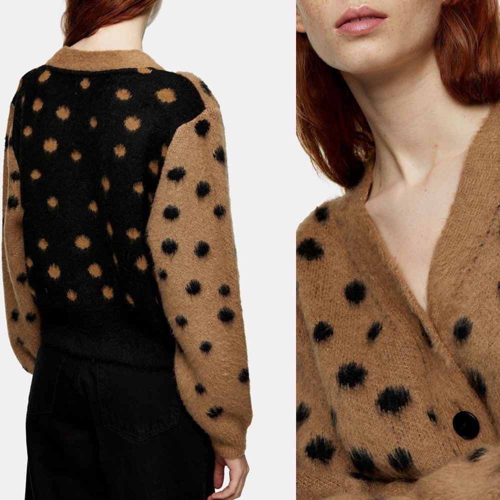 TOPSHOP Mixed Spot Cardigan. NWT NEVER WORN